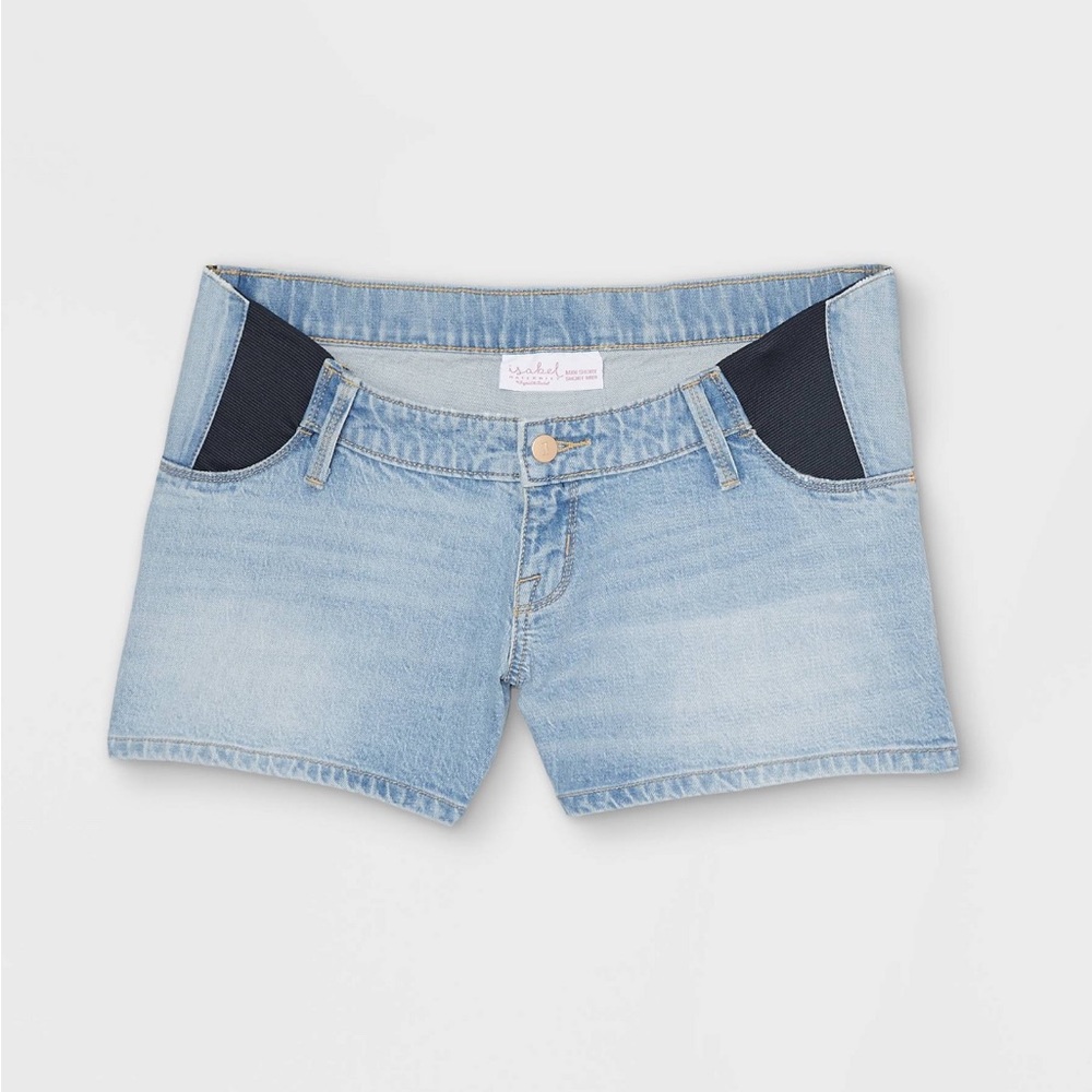 NWT Isabel maternity side panel stretch denim jean shorts size 4